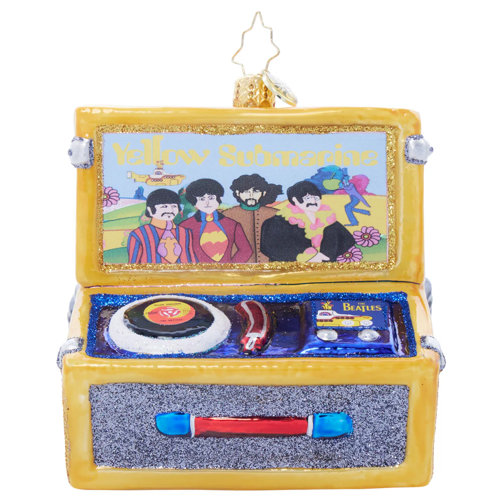 Beatles x Radko Rockin' Yellow Submarine Turntable Ornament