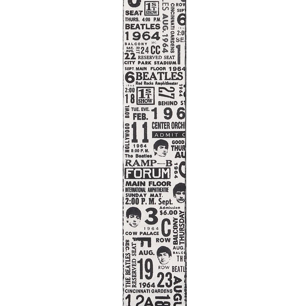 The Beatles 1964 US Tour - Ticket Stubs Black and White Guitar Strap - Image 2